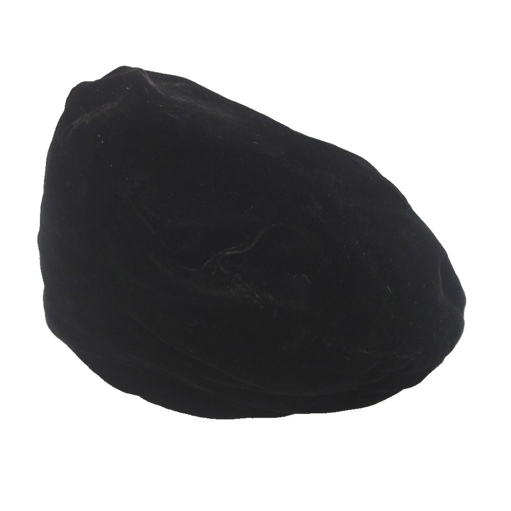 Vintage 1940s Roberta Bernays Black Velvet Turban Hat Union Made w Box